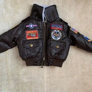 Baby "leather" pilot jacket